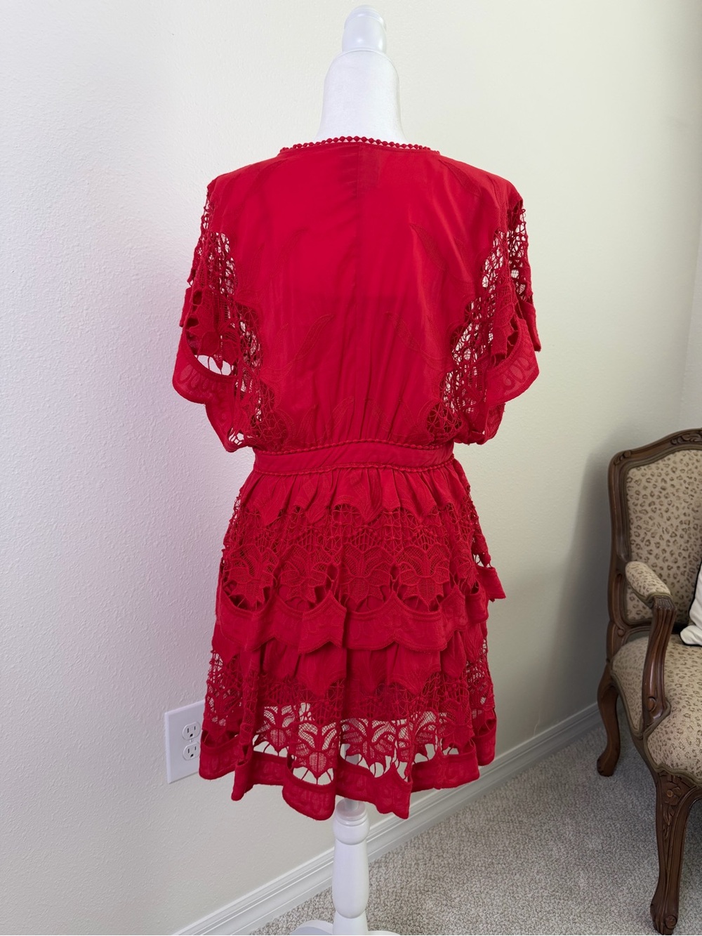Farm Rio Richelieu Mini Dress in red - Picture 3 of 9